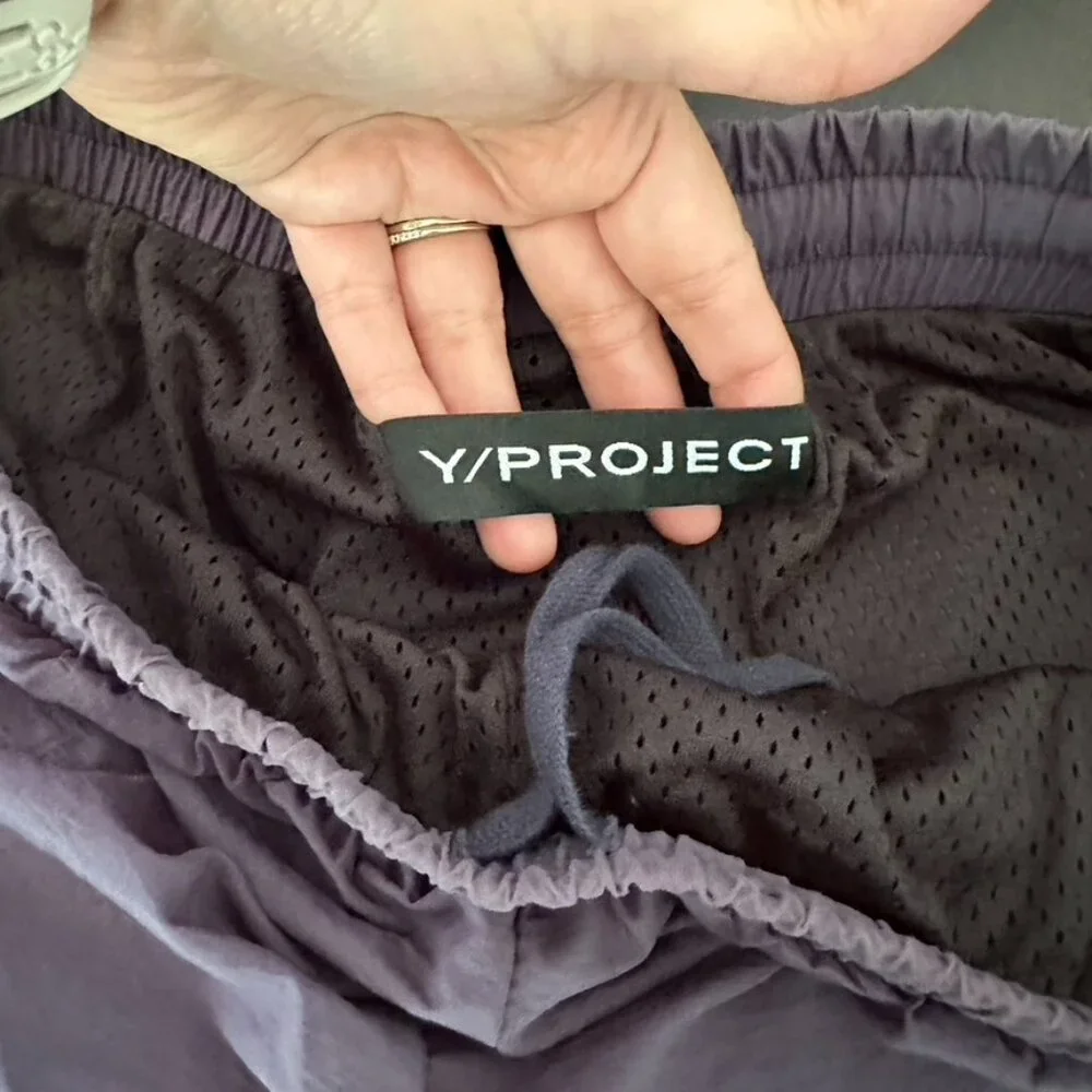 Y Project Navy Denim Cuff Track Pants Size XS